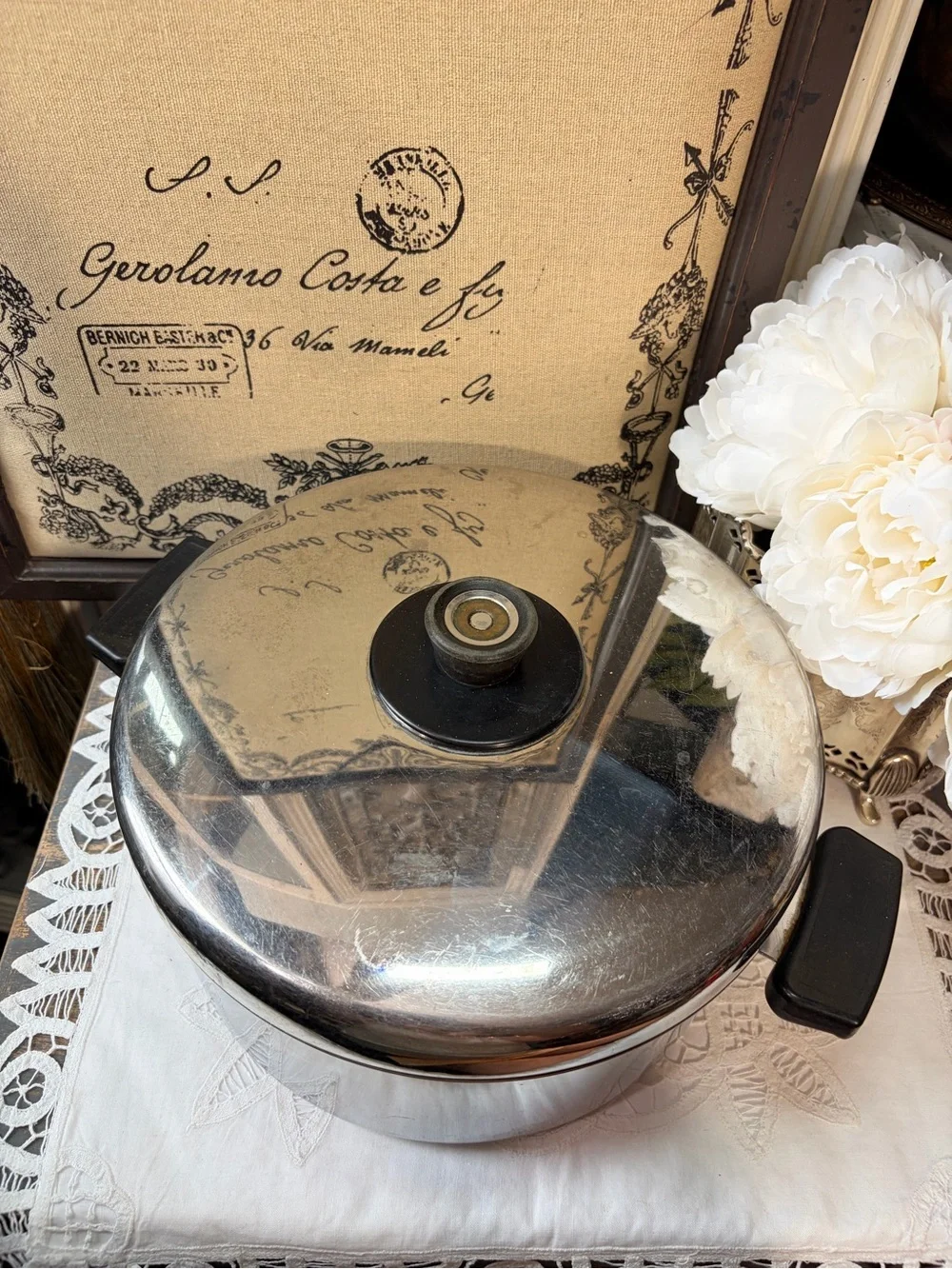 Vintage Revereware copper core stainless steel cookpot large pan